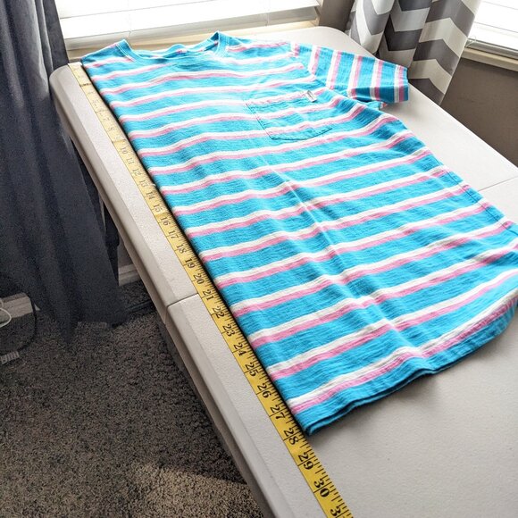 Chubbies Pink, White & Aqua striped t-shirt, front pocket, short sleeve - Picture 7 of 9
